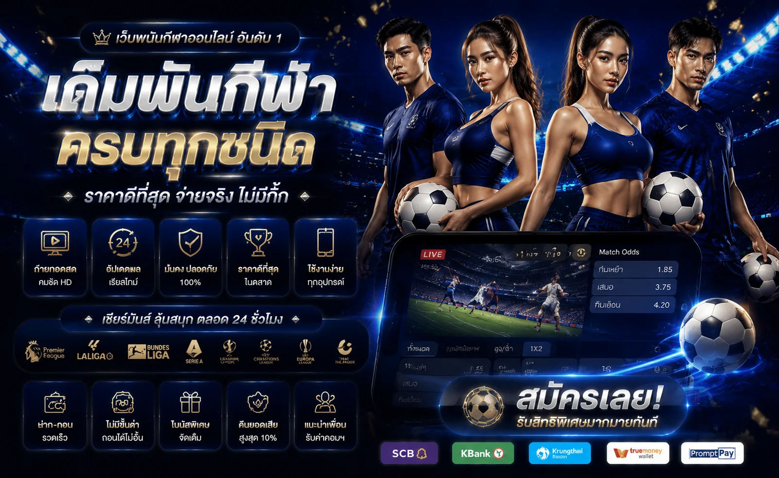 แทงบอลออนไลน์ GOX789 ครบทุกลีก ราคาน้ำดี ค่าน้ำต่ำ